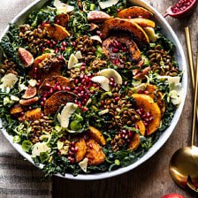 Fall Harvest Roasted Butternut Squash and Pomegranate Salad.
