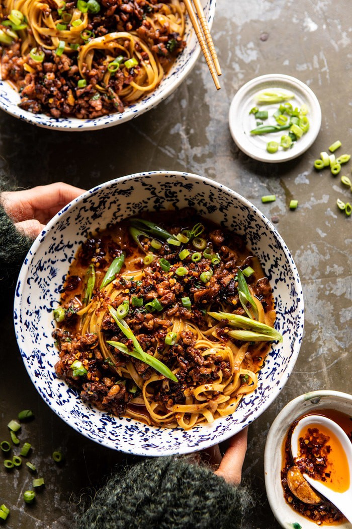 Better Than Takeout Dan Dan Noodles | halfbakedharvest.com #asian #takeout #easyrecipes #dinner