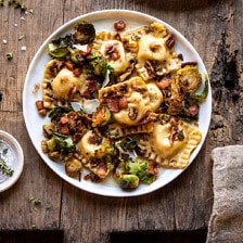 Brown Butter Brussels Sprout and Bacon Ravioli.