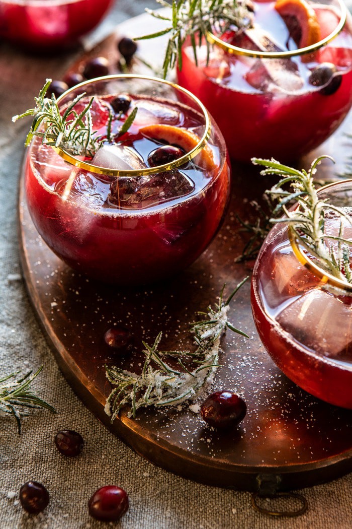 Cranberry Bourbon Sour | halfbakedharvest.com #bourbon #thanksgiving #cocktails #holiday #christmas