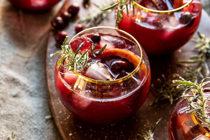 horizontal photo of Cranberry Bourbon Sour 