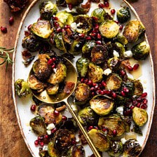 Roasted Bacon Brussels Sprouts with Salted Honey.