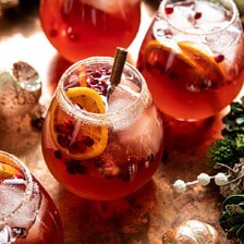 Sparkling Christmas Party Punch | halfbakedharvest.com #punch #christmasdrinks #cocktails