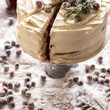 White Christmas Cranberry Layer Cake | halfbakedharvest.com #layercake #christmas