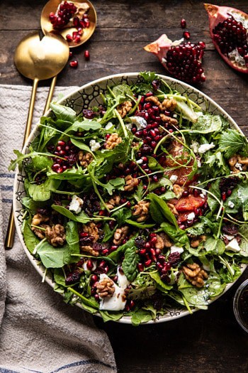 Winter Pomegranate Salad with Maple Candied Walnuts.