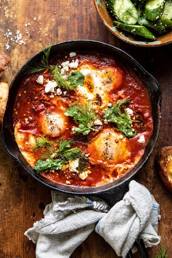 Eggs in Purgatory with Chile Butter and Feta.