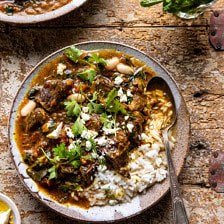 Persian Inspired Herb and Beef Stew with Rice.