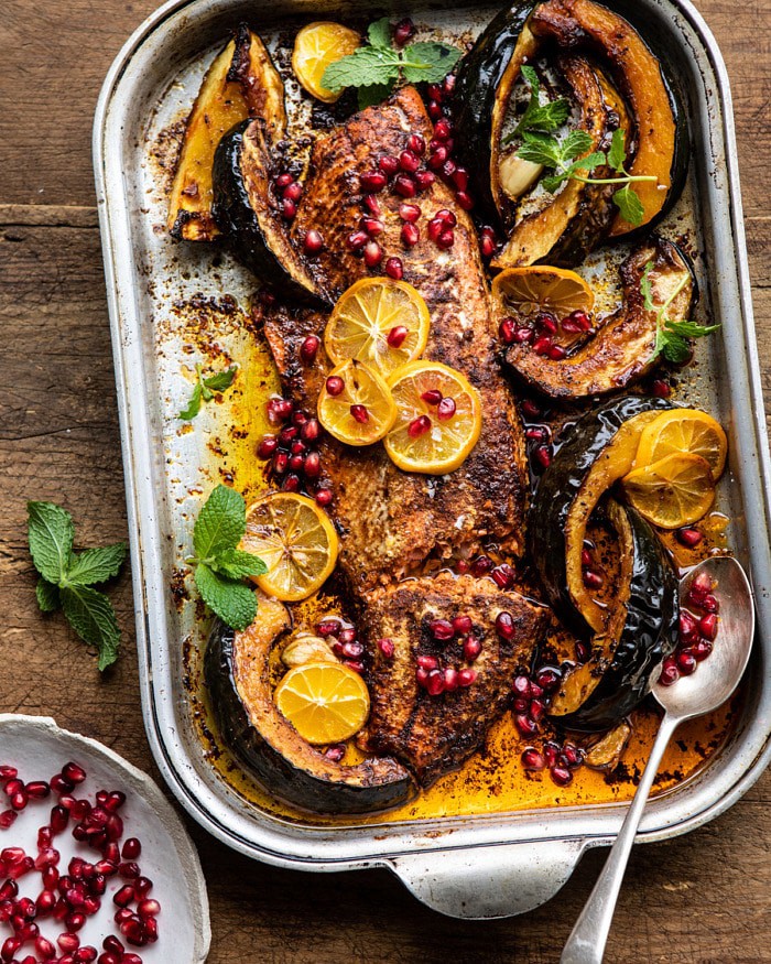 Slow Roasted Moroccan Salmon with Winter Squash | halfbakedharvest.com