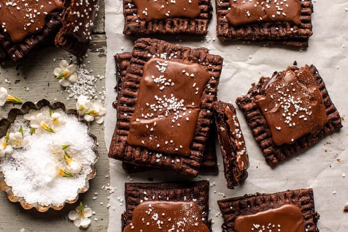 overhead horizontal photo of Homemade Chocolate Fudge Pop Tarts