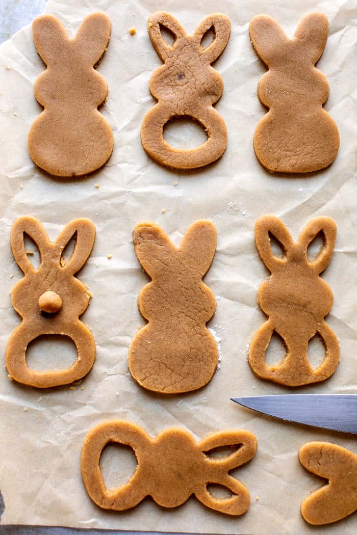 prep photo of Peanut Butter Bunny Cookies before baking 