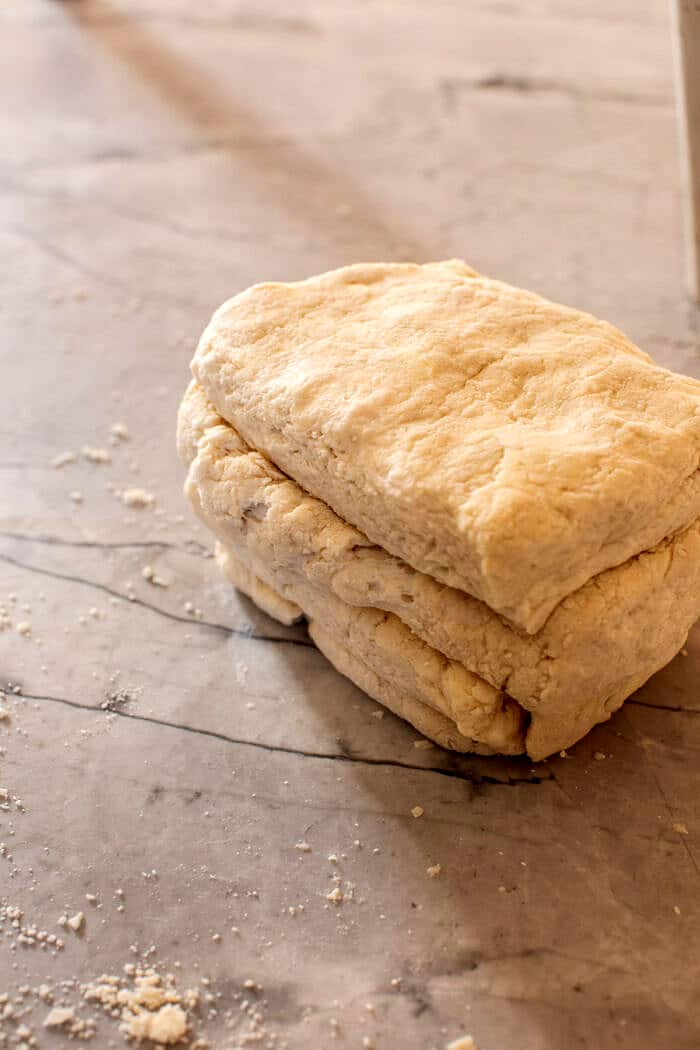 Layered Cream Cheese Biscuit dough