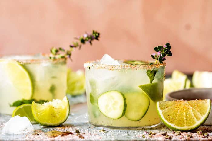 front on horizontal photo of Spicy Cucumber Margarita