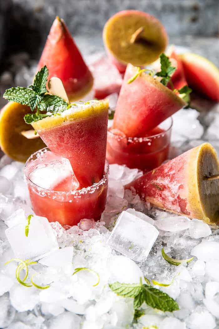 front on photo of Salted Spicy Watermelon Margarita Popsicles