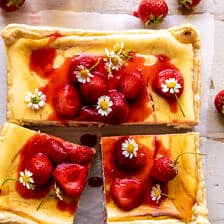 Simple Strawberry Chamomile Cheesecake | halfbakedharvest.com