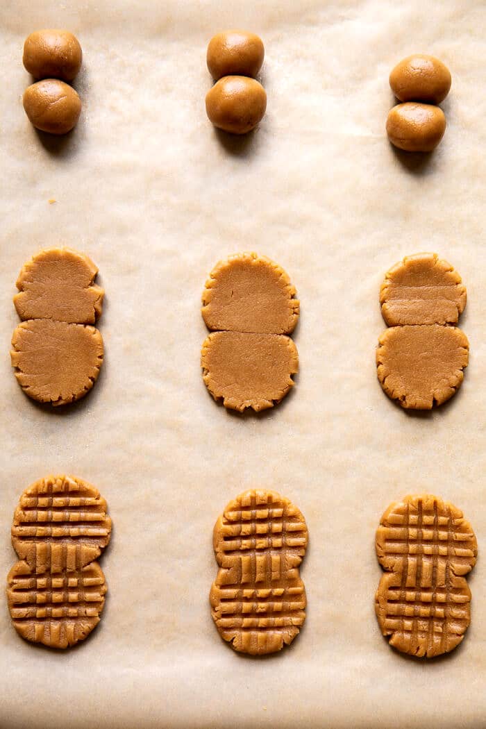 process photo of forming the cookies 