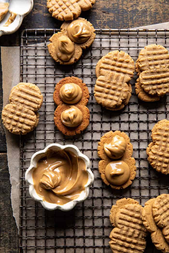 process photo of Healthier Homemade Nutter Butter Cookies before adding chocolate 