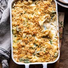 One Pot Baked Spinach and Artichoke Mac and Cheese.