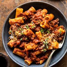Slow Cooker Saucy Sunday Bolognese Pasta.