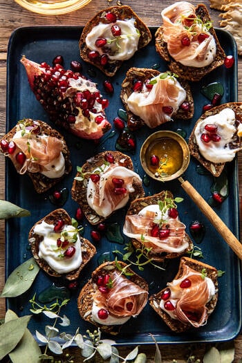 Honey Whipped Ricotta and Prosciutto Crackers.
