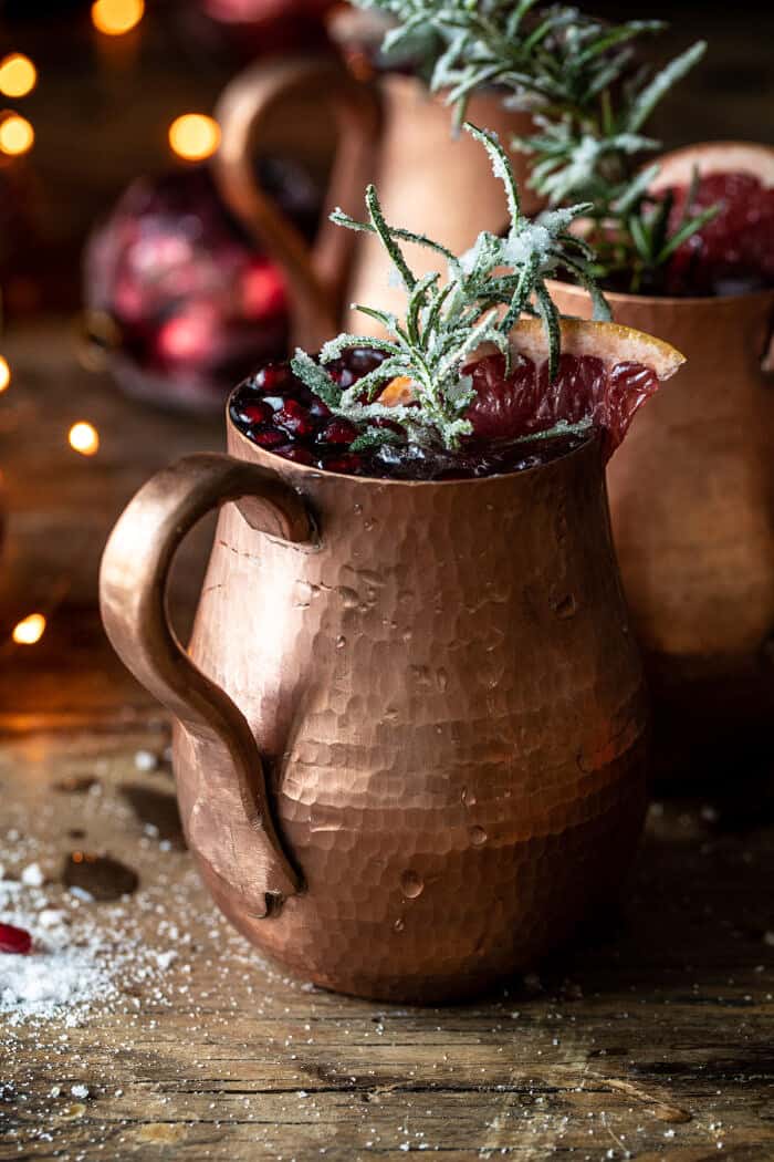 front facing photo of Pomegranate Champagne Mule 