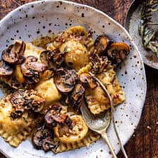 Rosemary Butter Mushroom and Cheese Ravioli | halfbakedharvest.com