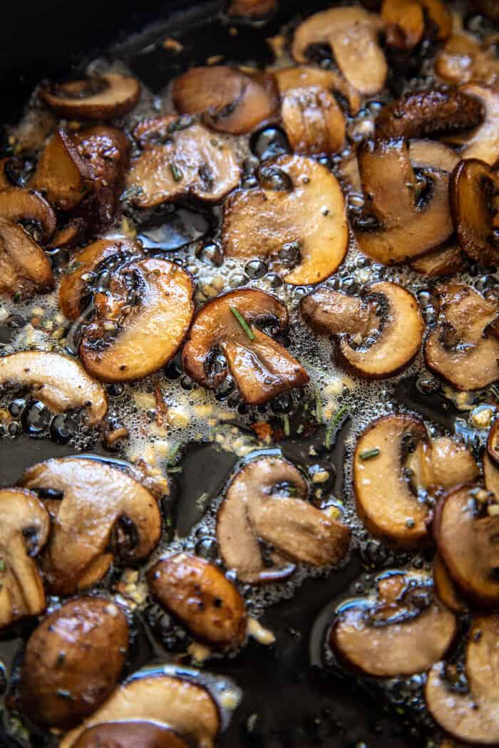 prep photo of Rosemary Butter Mushrooms cooking