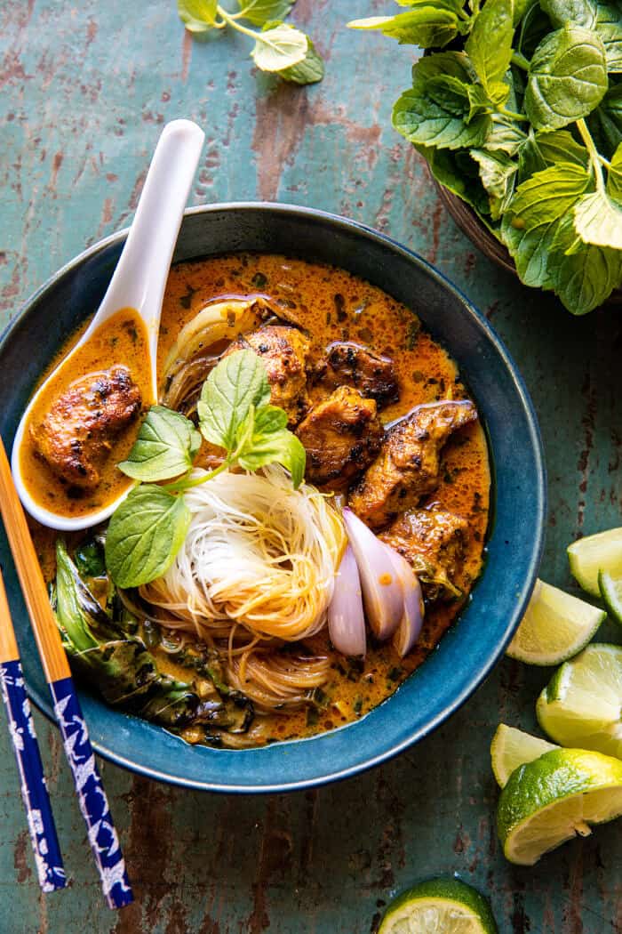 30 Minute Creamy Thai Turmeric Chicken and Noodles | halfbakedharvest.com