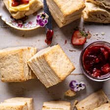 Flaky Southern Butter Biscuits with Strawberry Bourbon Jam